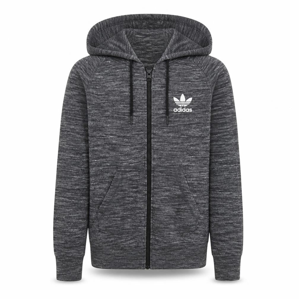 Adidas Boys Grey Full Zip Hoodie Size S