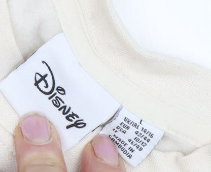 Preloved Disney Women's Ivory Mickey Sweatshirt L - Detail