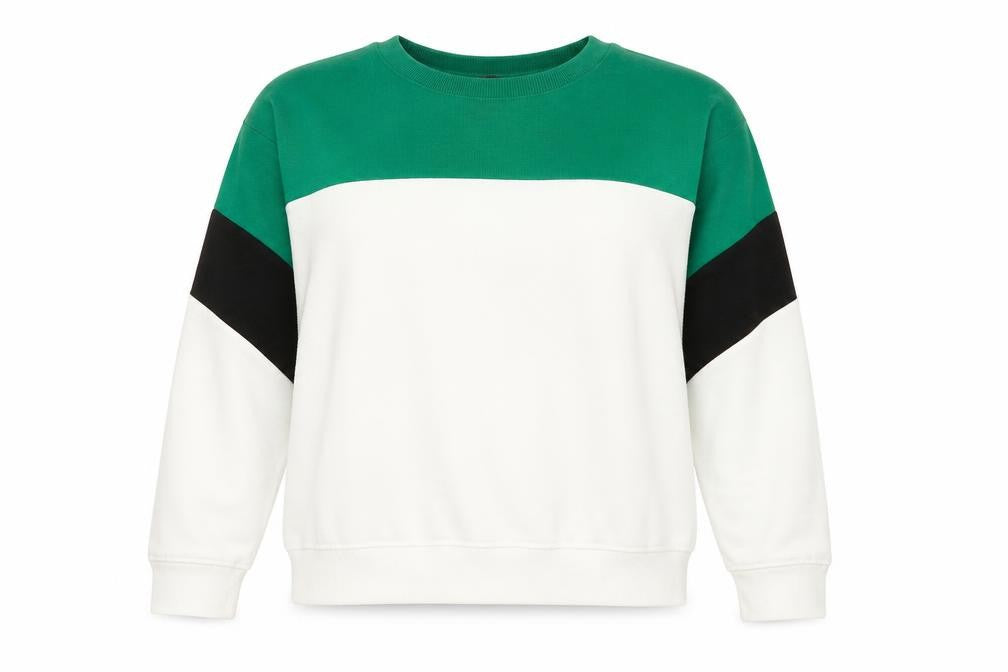 New Look Women's Colourblock Sweatshirt Green Size 16