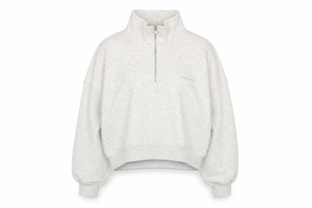 Boohoo Women's Grey Pullover Sweatshirt, S, High Neck, Logo