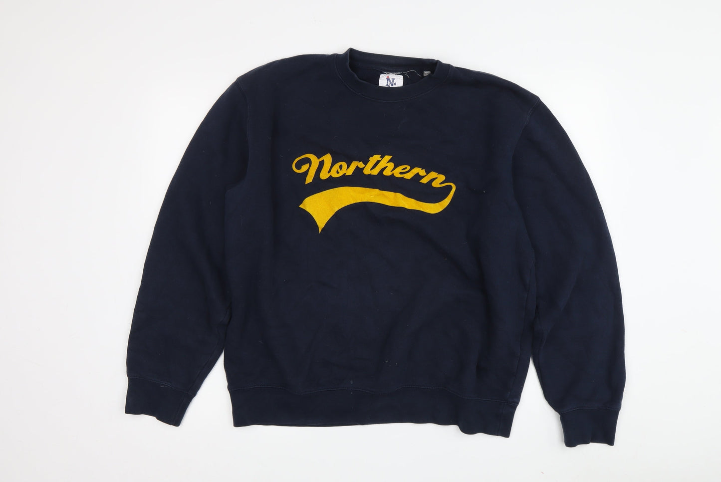 Northern Couture Men's Blue Large Logo Pullover Sweatshirt