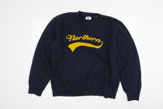 Northern Couture Men's Blue Large Logo Pullover Sweatshirt