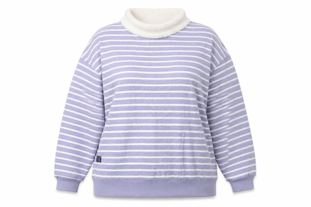 Joules Women's Purple Striped Sweatshirt Size L