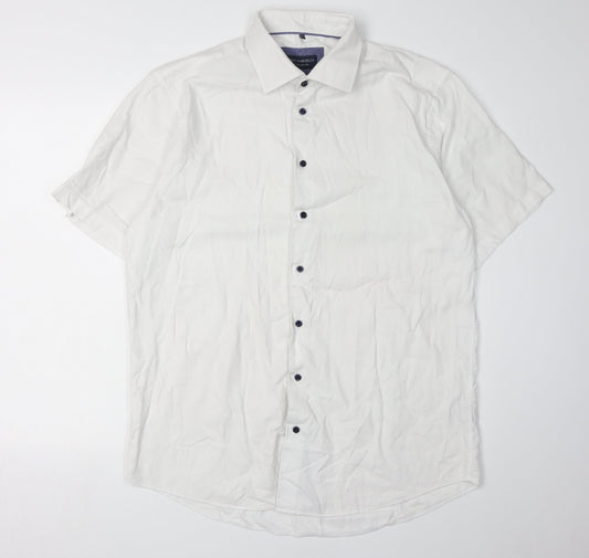 Gino Marcello Men's White XL Button-Up Casual Shirt