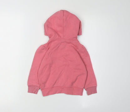 Back view of Gap girls’ pink pullover hoodie 2 years - casual comfy everyday wear