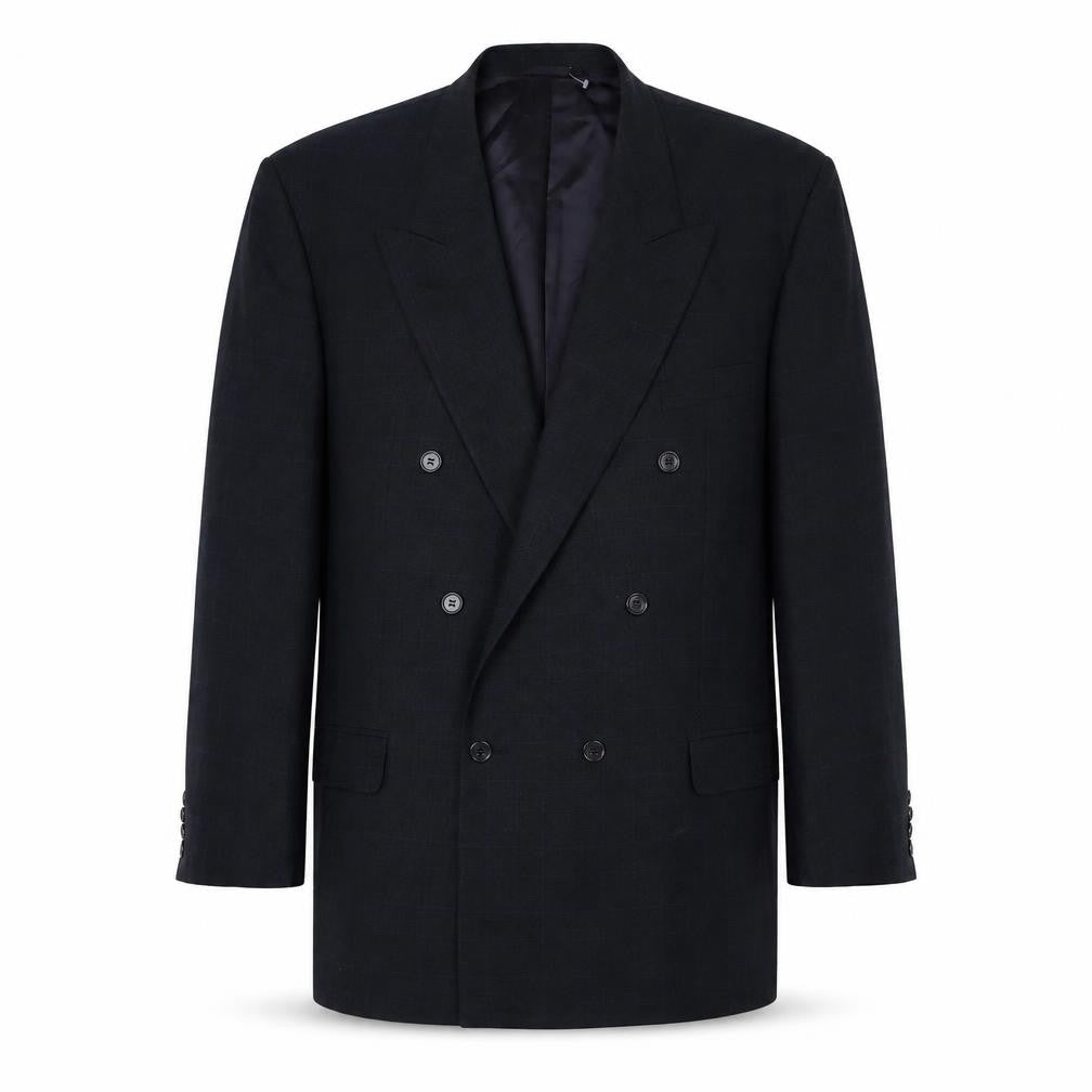 James Barry Men's Blue Check Blazer, Size 48R, Formal
