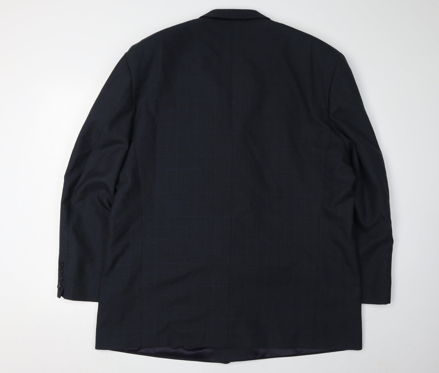 James Barry Men's Blue Check Blazer, Size 48R, Formal