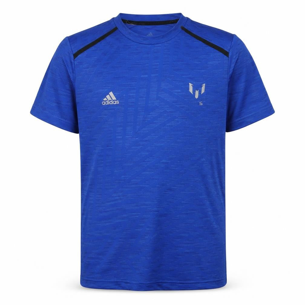 Adidas Boys' Blue Messi Football Jersey T-Shirt Large