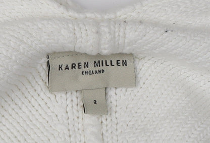 Karen Millen Women's White Cardigan Size 2