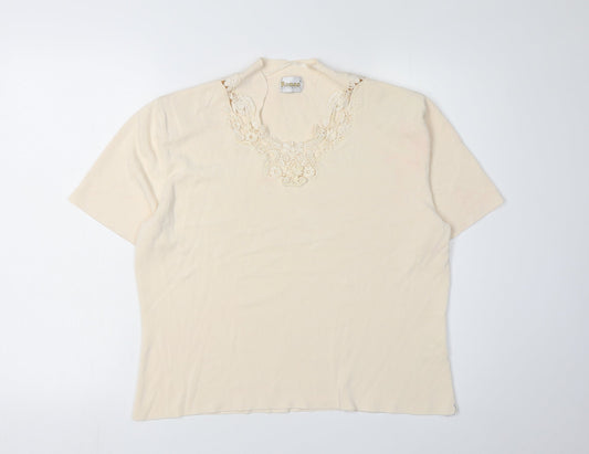 Roman Originals Beige Women's Short Sleeve Jumper