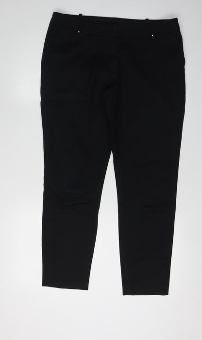 Additional front view of Red Herring Women's Black Skinny Trousers, size 14