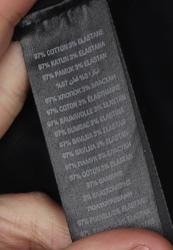 Brand and care label for Red Herring Women's Black Skinny Trousers, size 14