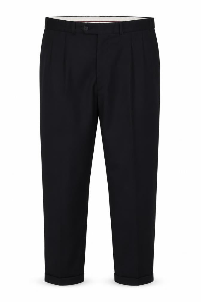 BHS Men's Black Wool Trousers, Size L, Formal Style