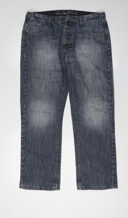 Additional front view of Denim Co Men's Blue Straight Jeans -, size L