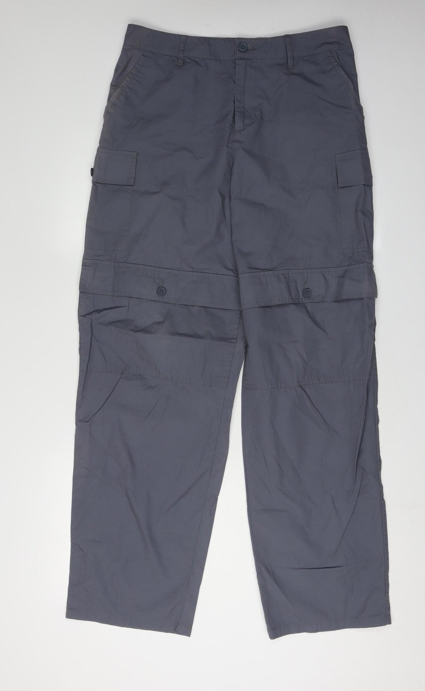 Asos Design Men's Grey Cargo Trousers Size 32