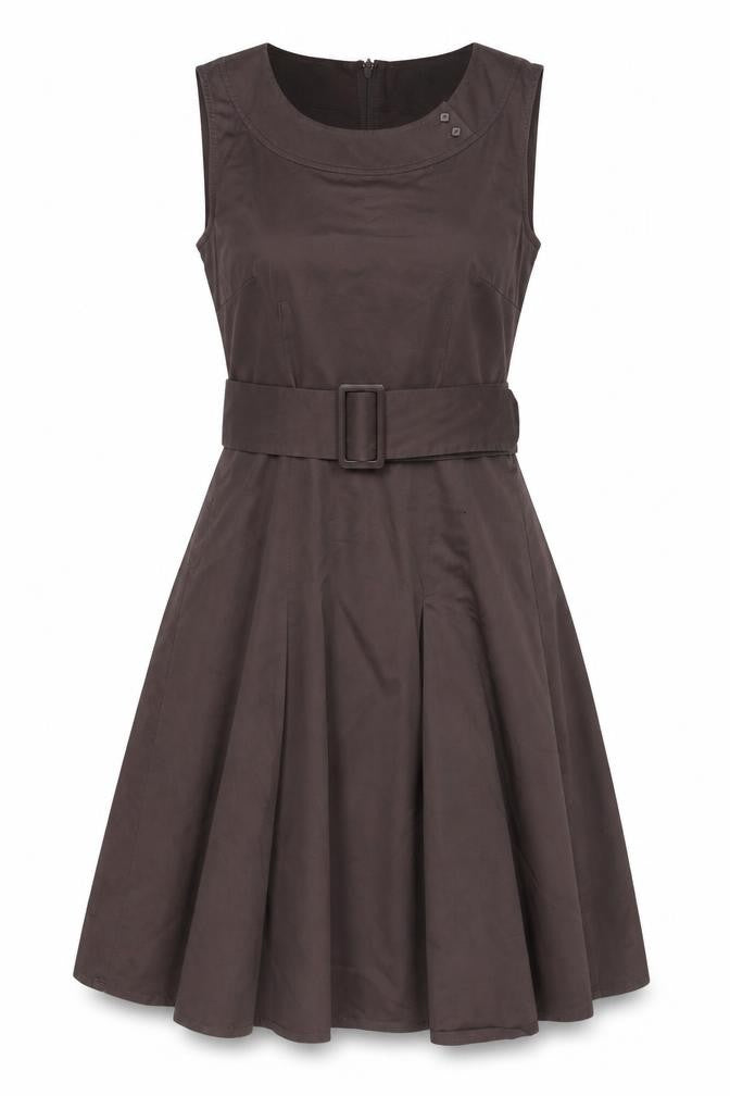 H&M Women's Brown A-Line Dress Size 8