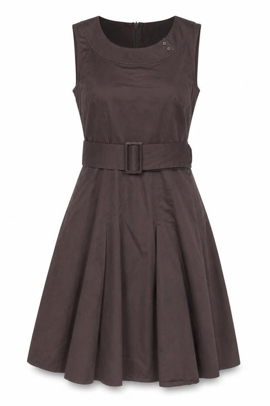H&M Women's Brown A-Line Dress Size 8