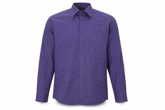 Next Men's Purple Button-Up Shirt, Size 15.5, Workwear