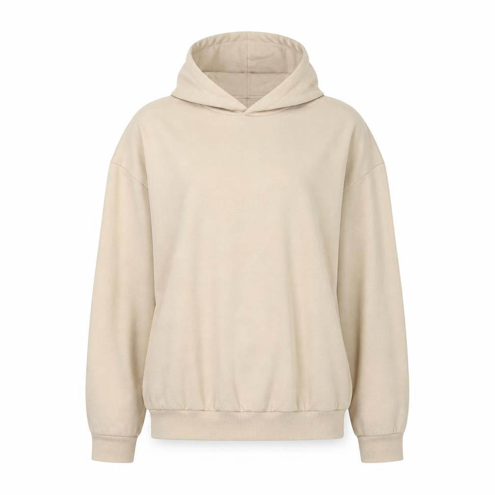 Boohoo Women's Beige Pullover Hoodie - M, Casual, Comfy