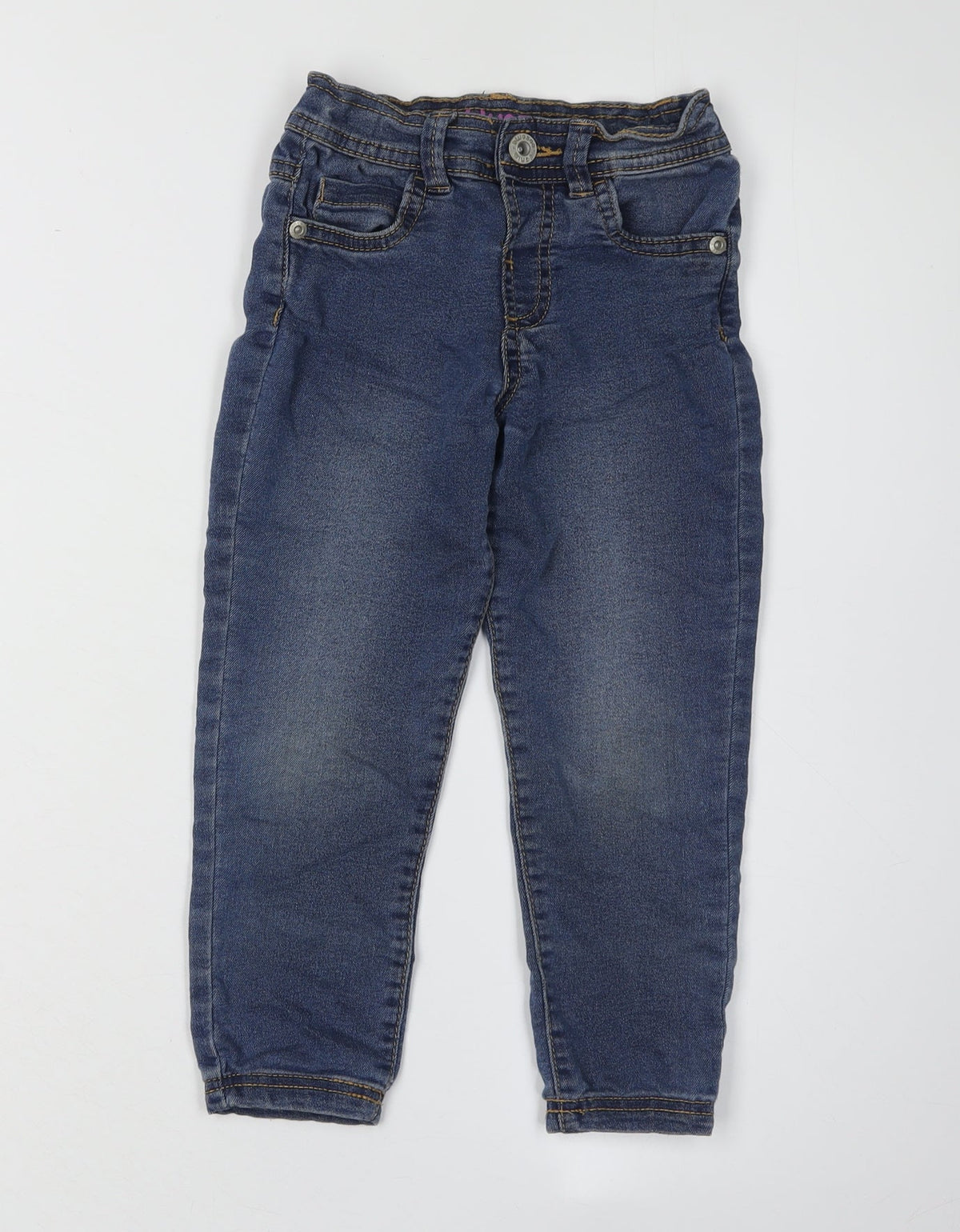 Additional front view of Bluezoo girls’ blue jeans, size 4, years, casual regular fit