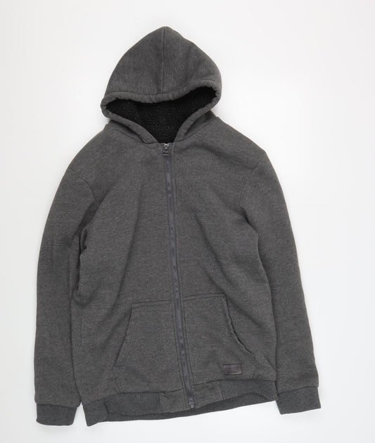 Brave Soul Boys Grey Full Zip Hoodie 13 Years - Fleece Warm