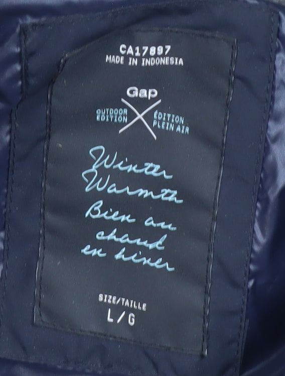 Gap Men’s Black Hooded Puffer Jacket L
