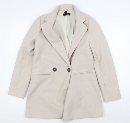 New Look Beige Women's Mid-Length Overcoat Size 6