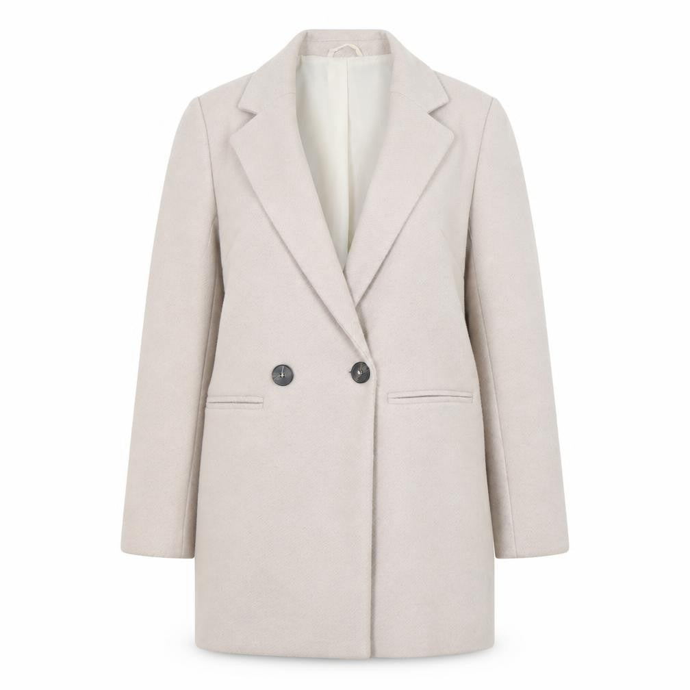New Look Beige Women's Mid-Length Overcoat Size 6