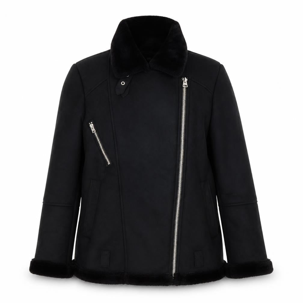 Topshop Women's Black Motorcycle Jacket, Size 10