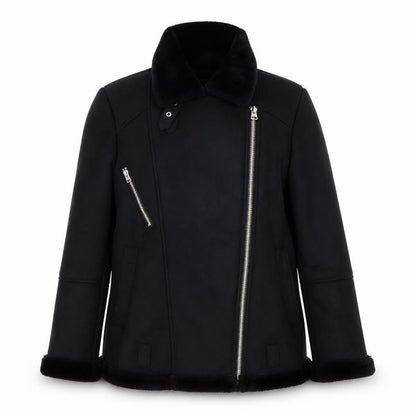 Topshop Women's Black Motorcycle Jacket, Size 10