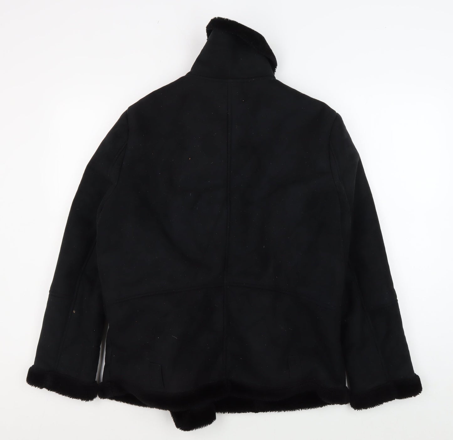 Topshop Women's Black Motorcycle Jacket, Size 10