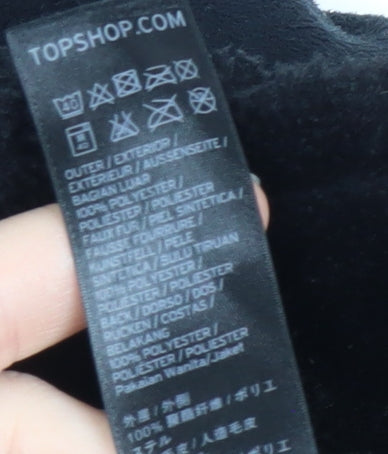 Topshop Women's Black Motorcycle Jacket, Size 10