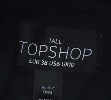 Topshop Women's Black Motorcycle Jacket, Size 10