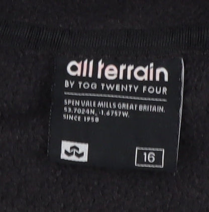 All Terrain Womens Black Hooded Jacket 16 Plus Outdoor