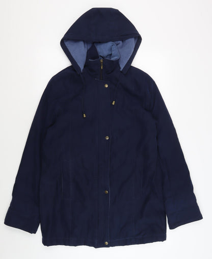 EWM Blue Hooded Parka Women's Jacket Size 10