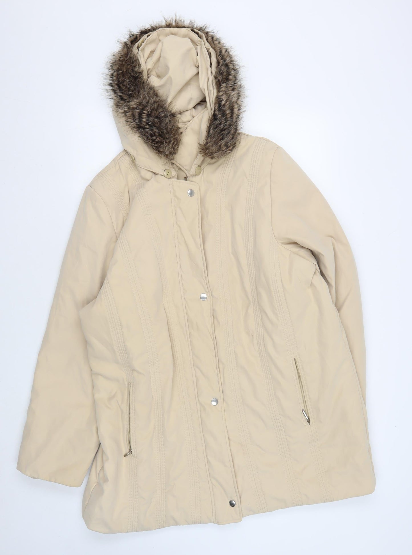 Marks and Spencer Women's Beige Parka Coat Size 12