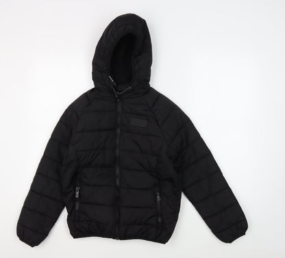Additional front view of Sonneti boys’ black puffer jacket - 10-12 years