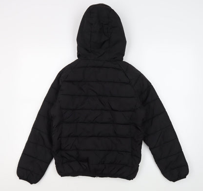 Back view of Sonneti boys’ black puffer jacket - 10-12 years