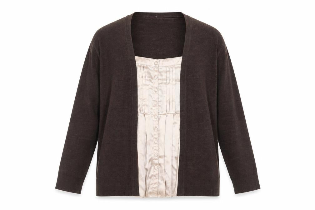 Evans Women's Brown Plus Size Cardigan