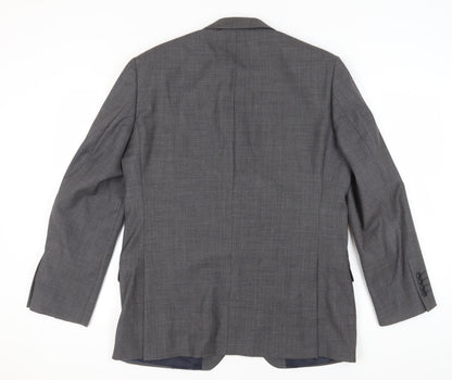 Austin Reed Men's Grey Single-Breasted Blazer 44R