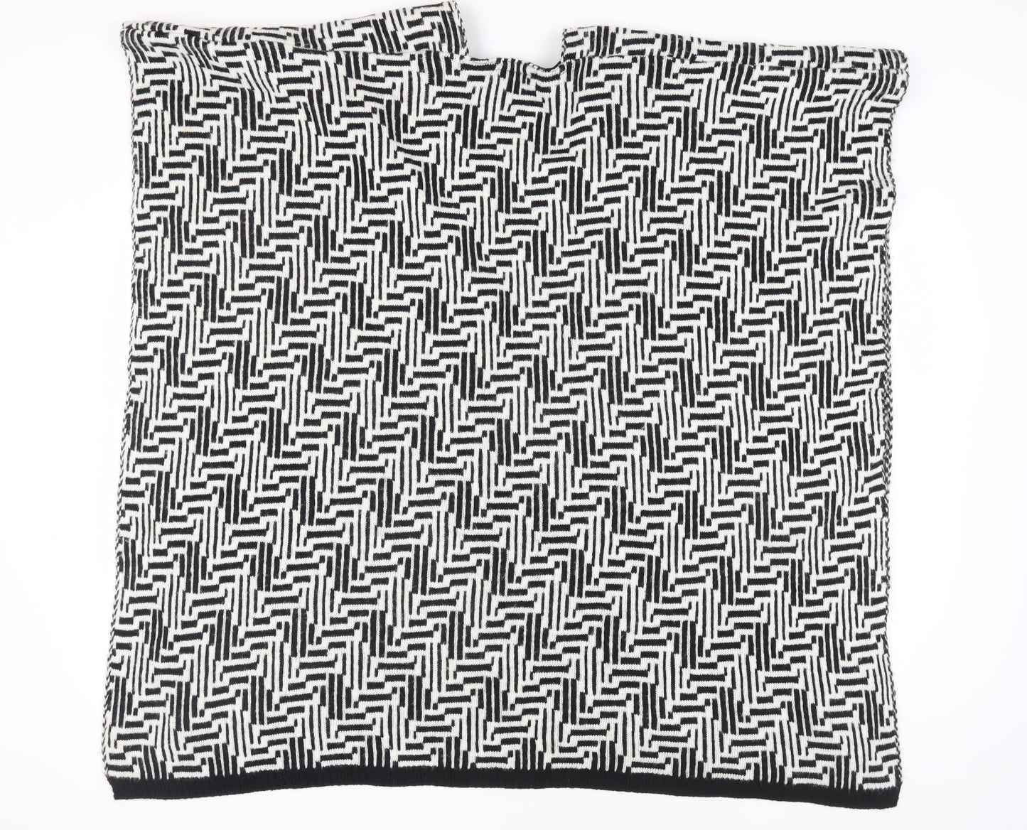Next Women's Black Geometric Cape Jumper M