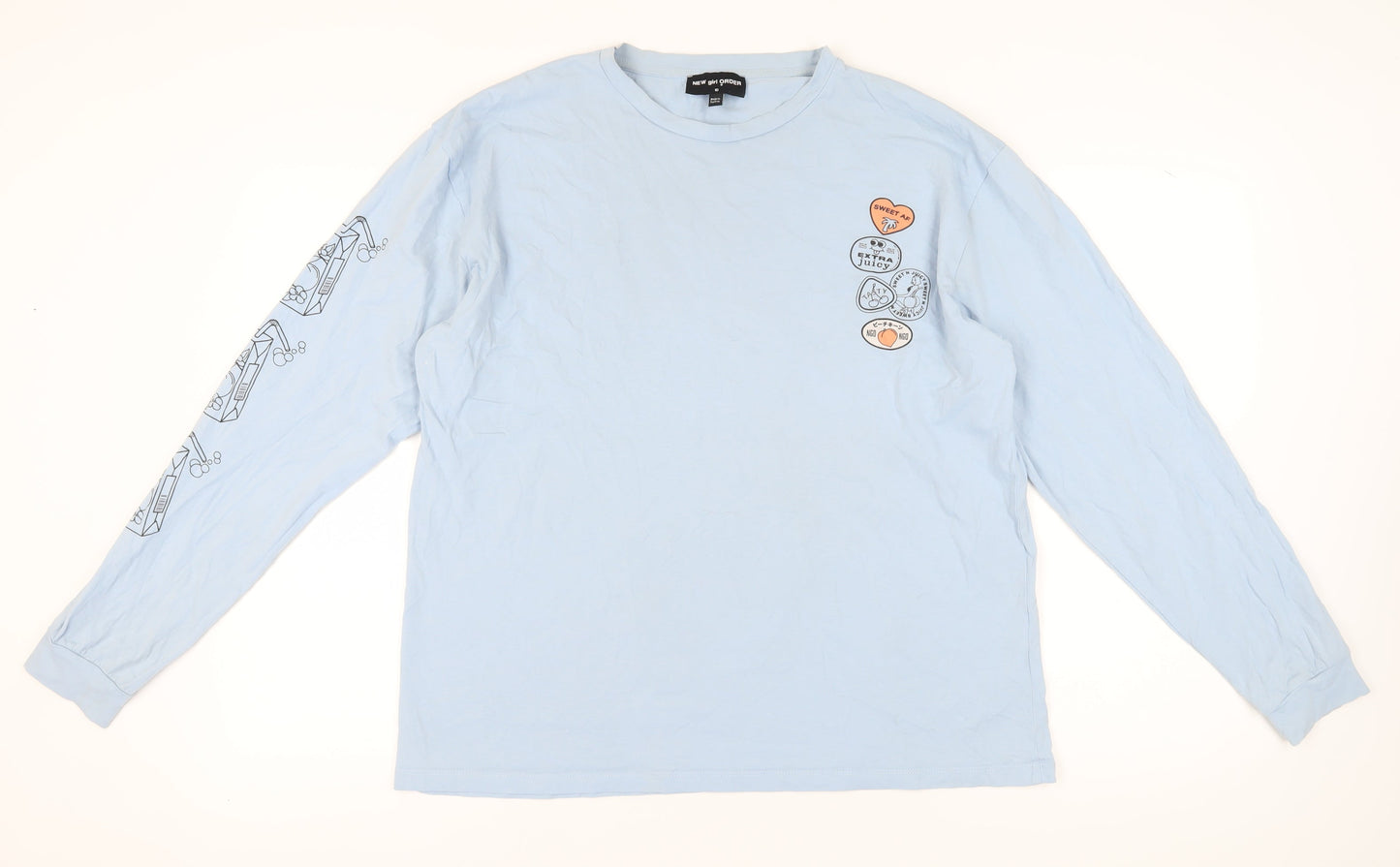New Girl Order Women's Blue T-Shirt, UK Size 10