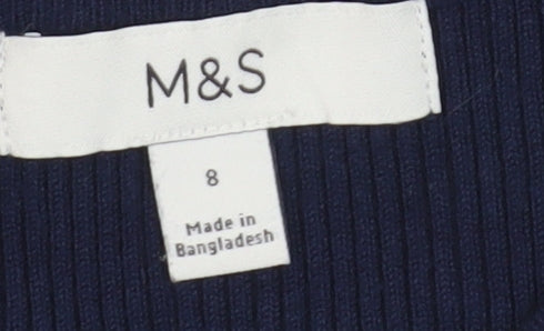Marks and Spencer Women's Blue Striped Tank Top Size 8