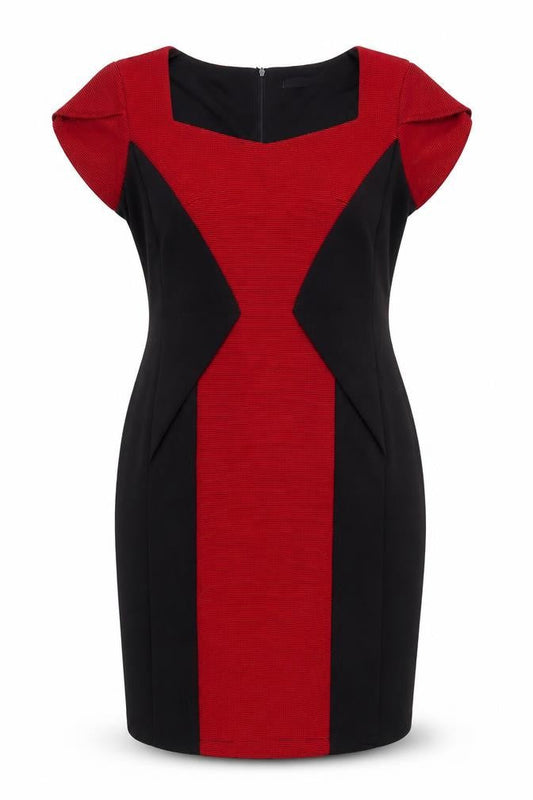 Collection London Women’s Red Black Sheath Dress Sz 14