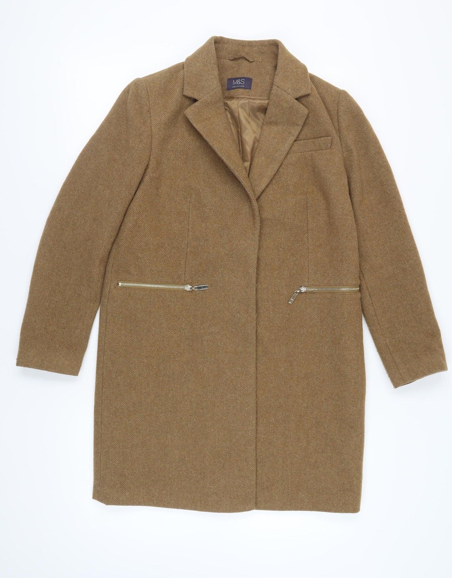 Marks and Spencer Women's Brown Mid-Length Overcoat Size 12