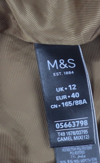 Marks and Spencer Women's Brown Mid-Length Overcoat Size 12