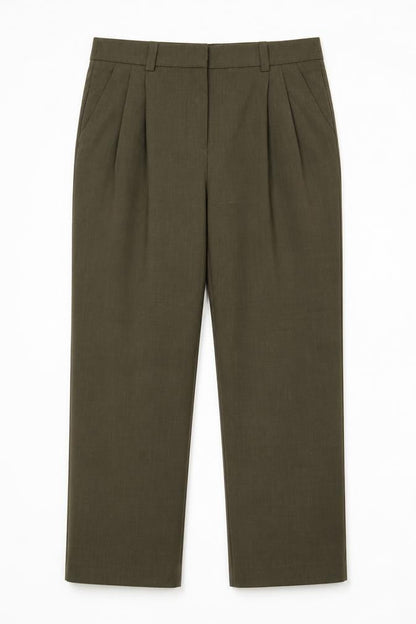 Next Women's Green Trousers Size 10L with Pockets