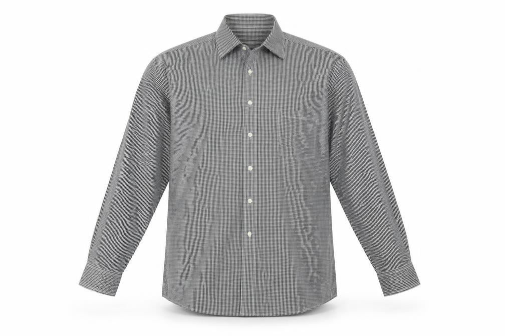 Van Heusen Men's Black Check Long Sleeve Shirt Size 16