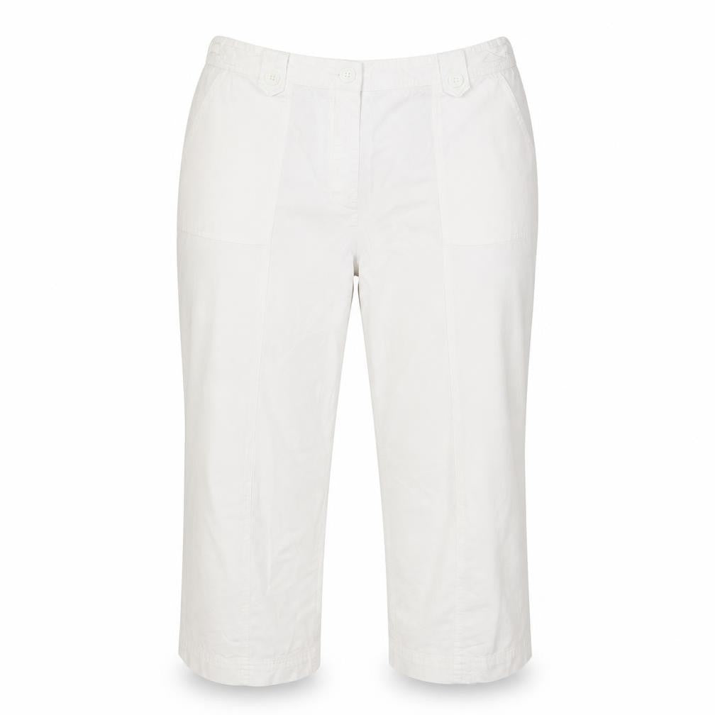 Izabel Women's White Cropped Trousers, Size 18