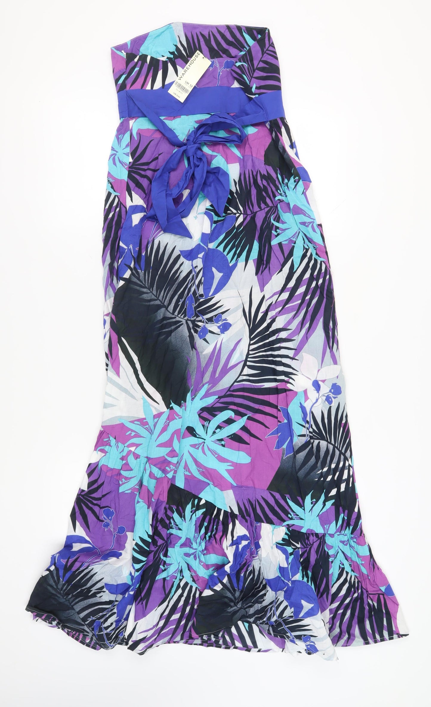 Warehouse Women Multicoloured Floral Long Dress Size 12